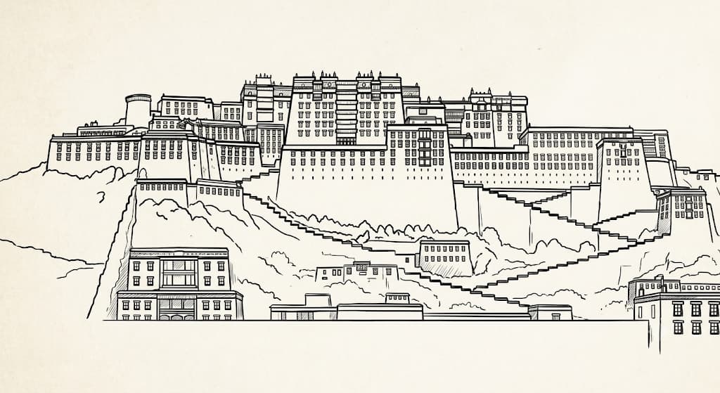 Potala Palace line art